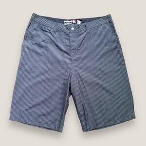 Vintage QuikSilver Men's Black Striped Chino Shorts Size: 36